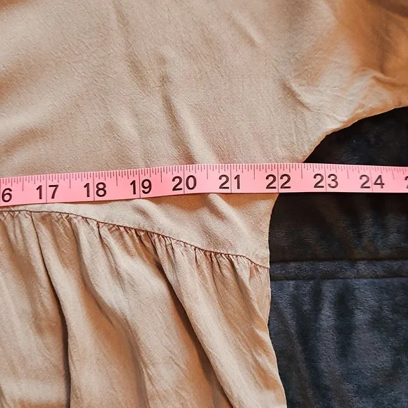 Solitaire by Ravi Khosla Peach Boho Embroidered Dolman Sleeve Button-Down, M - Picture 9 of 11